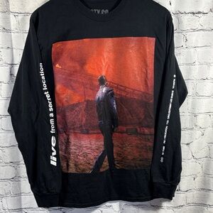 Post Malone Live From a Secret Location Graphic Black Long Sleeve Tee